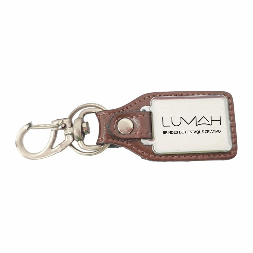 Chaveiro couro com chapa